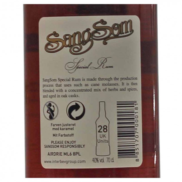 SangSom Special Rum aus Thailand 0,7 L 40 % vol
