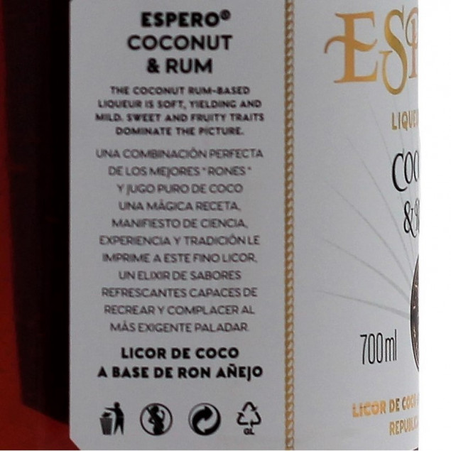 Ron Espero Creole Coconut & Rum 0,7 L 40% vol