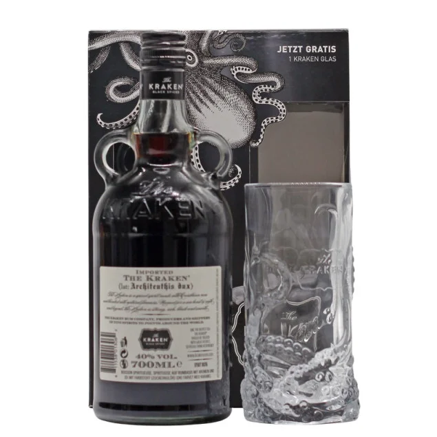 Kraken Black Spiced Geschenkset mit Glas 0,7 L 40% vol