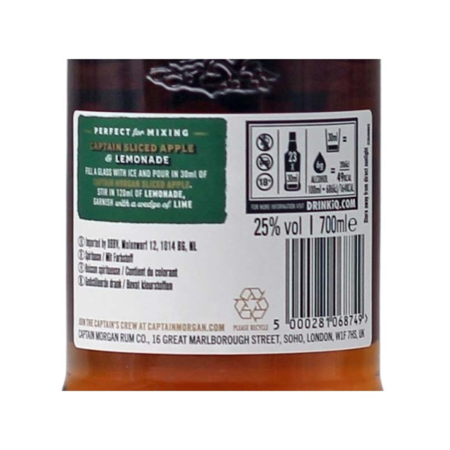 Captain Morgan Sliced Apple Spirit Drink 0,7 L 25%