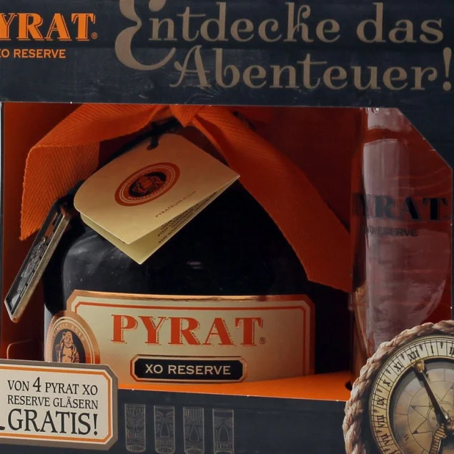 Pyrat XO Reserve Geschenkpackung mit 1 Glas 0,7 L 40% vol