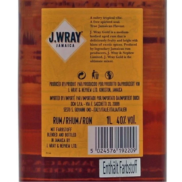 J. Wray Gold Jamaica Rum 1 Liter 40% vol