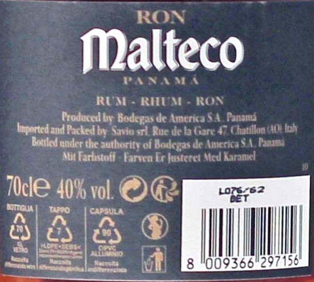 Ron Malteco Rum 10 Jahre 0,7 L 40% vol