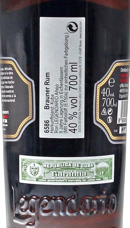 Legendario Ron Anejo 9 Jahre Rum 0,7 L 40 % vol