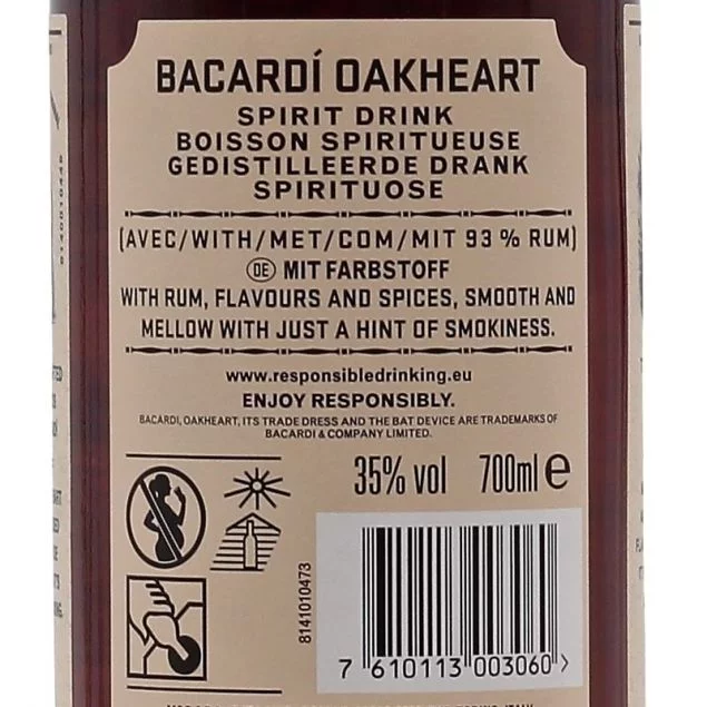 Bacardi Oakheart Spiced Spirit 0,7 L 35% vol