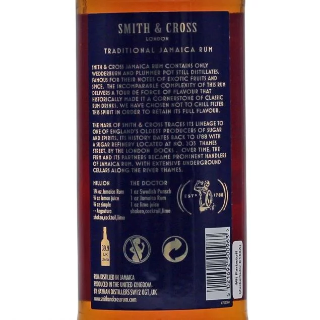 Smith & Cross Rum 0,7 L 57% vol