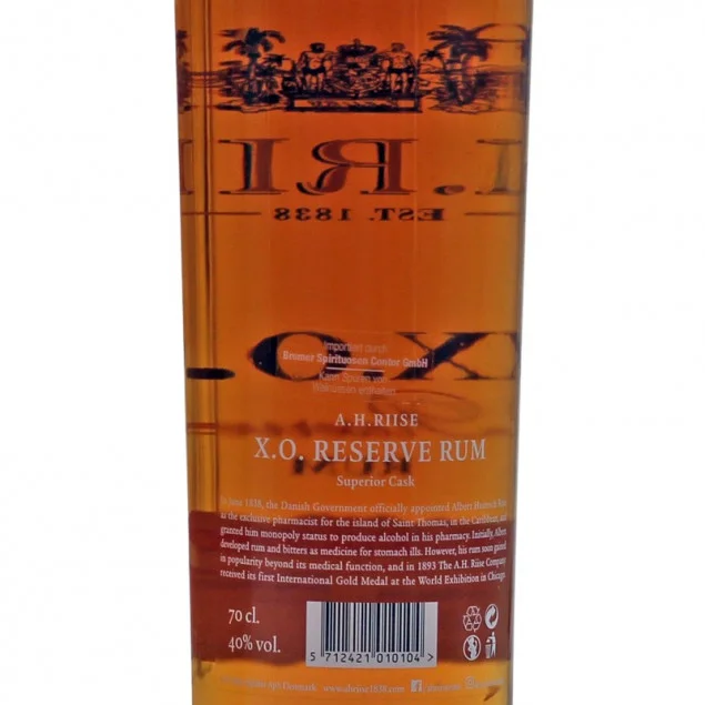 A.H. Riise X.O. Reserve 0,7 L 40% vol