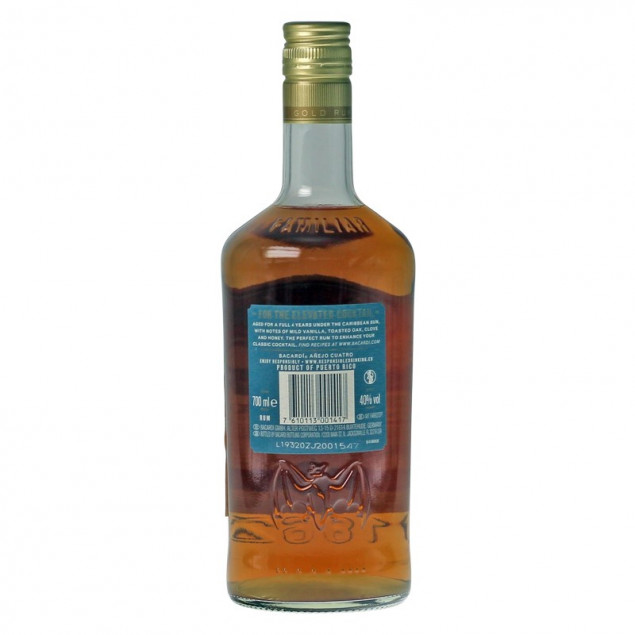 Bacardi Anejo Cuatro Rum 4 Jahre 0,7 L 40%vol