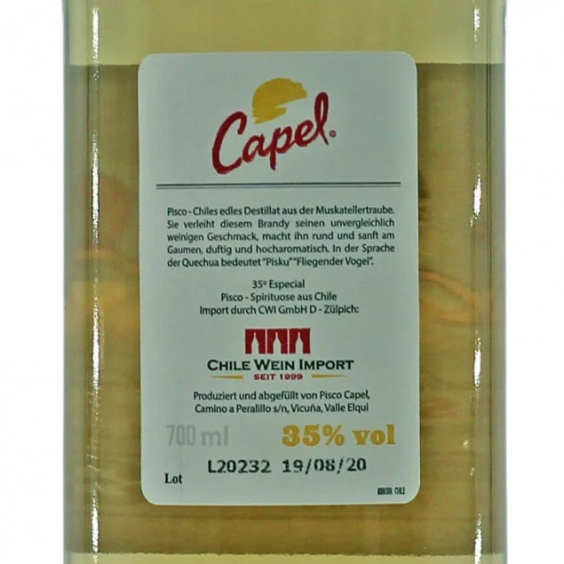 Pisco Capel Especial Doble Destilado 0,7 L 35% vol