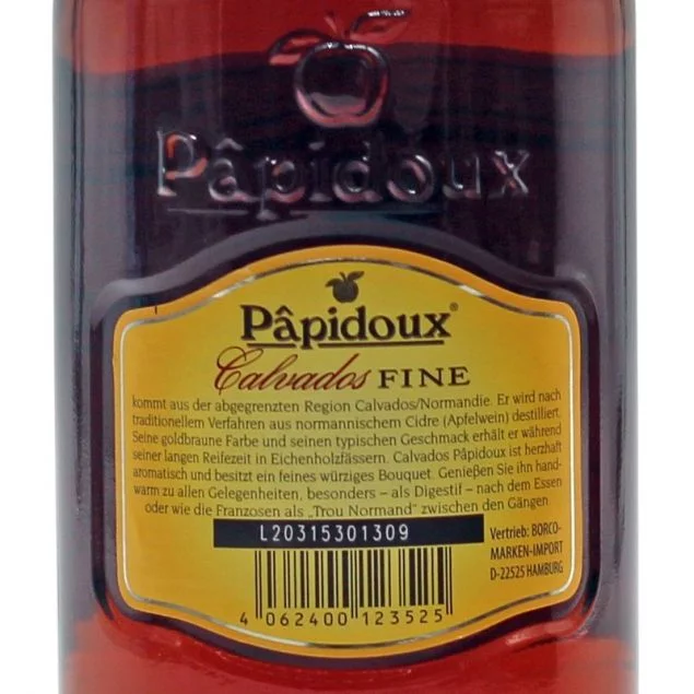 Papidoux Calvados Fine 0,7 L 40% vol