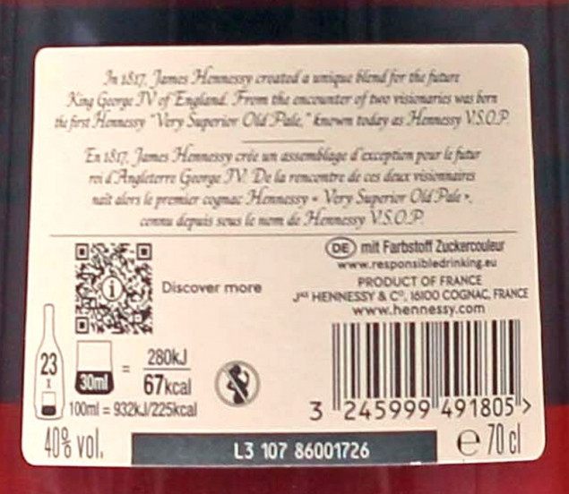 Hennessy VSOP Cognac 0,7 L 40% vol