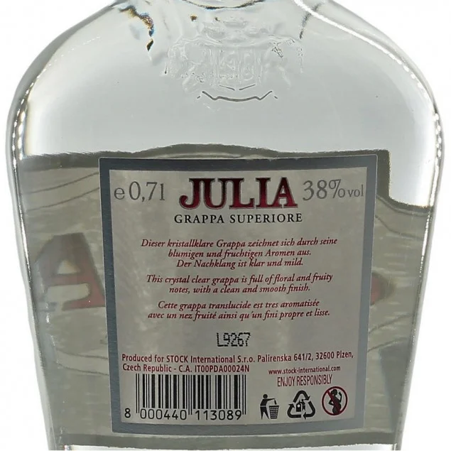 Grappa di Julia Superiore 0,7 L 38%vol