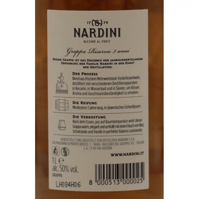 Nardini Grappa Riserva 1 L 50% vol