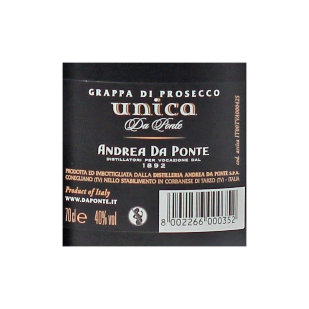 Andrea da Ponte Grappa di Prosecco Unica 0,7 L 40%vol