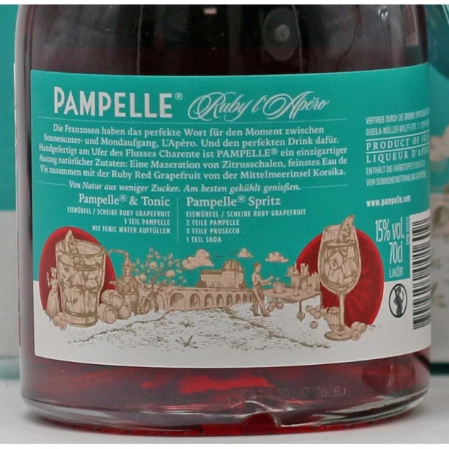 Pampelle Ruby l'apéro Geschenkset mit Glas 0,7 L 15% vol