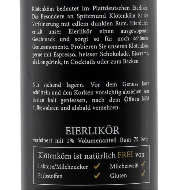 Spitzmund Klötenköm Eierlikör 0,5 L 20% vol