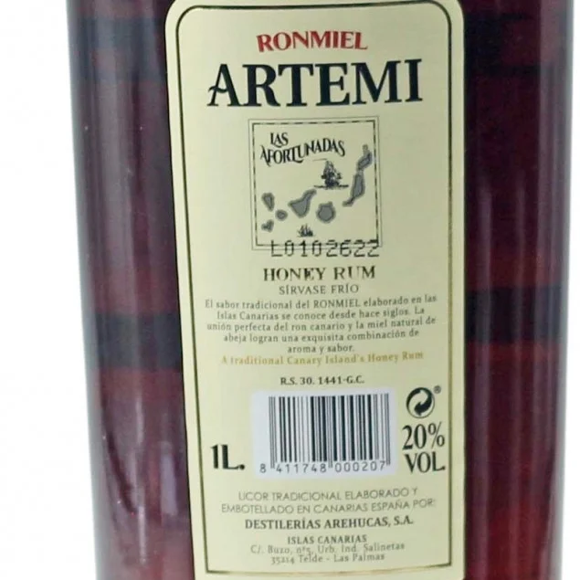 Ron Miel Artemi Honey Rum Likör 1 Liter 20% vol