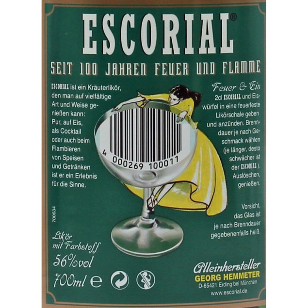 Escorial Grün Kräuterlikör 0,7 L 56% vol