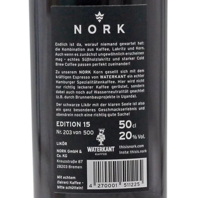 Nork Kaffee Lakritz Likör 0,5 L 20% vol
