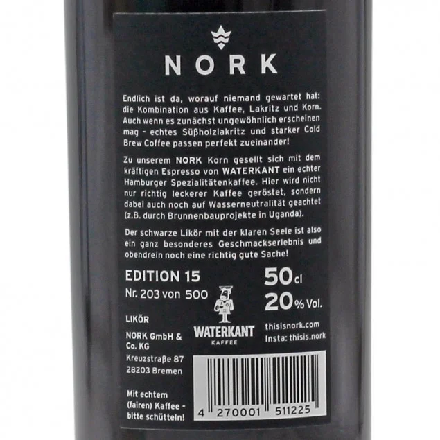 Nork Kaffee Lakritz Likör 0,5 L 20% vol