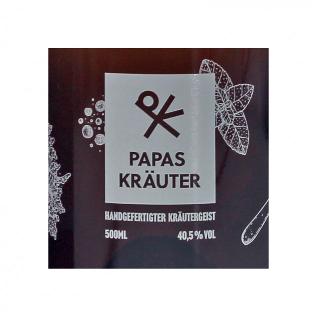 Papas Kräuter Handgefertigter Kräutergeist 0,5 L 40,5% vol