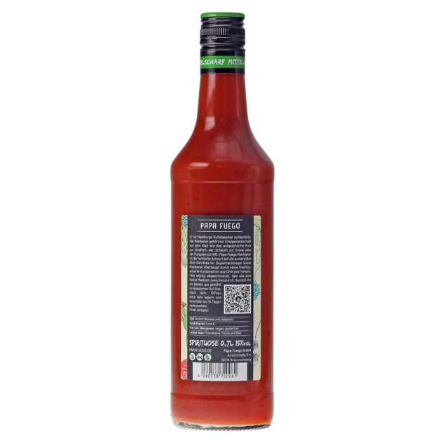 Papa Fuego Mexikaner mittelscharf Tomatenschnaps Likör 0,7 L 15% vol