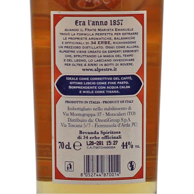 Alpestre Italienischer Kräuterlikör 0,7 L 44% vol