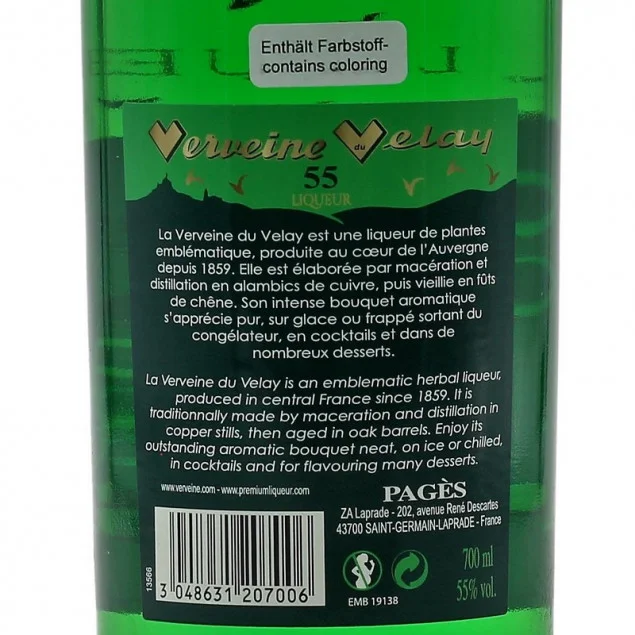 Pages Verveine du Velay Verte 55 0,7 L 55% vol