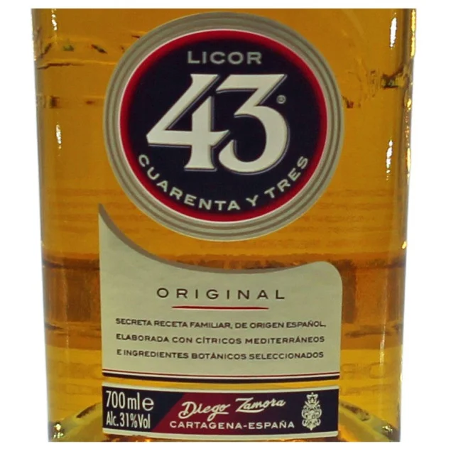 Licor 43 Likör Cuarenta y Tres 0,7 L 31% vol