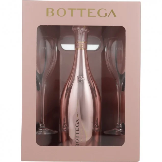 Bottega Glamour Rose Gold Pinot Nero Spumante Brut (GP inkl. 2 Gläser) 0,75 L 12% vol