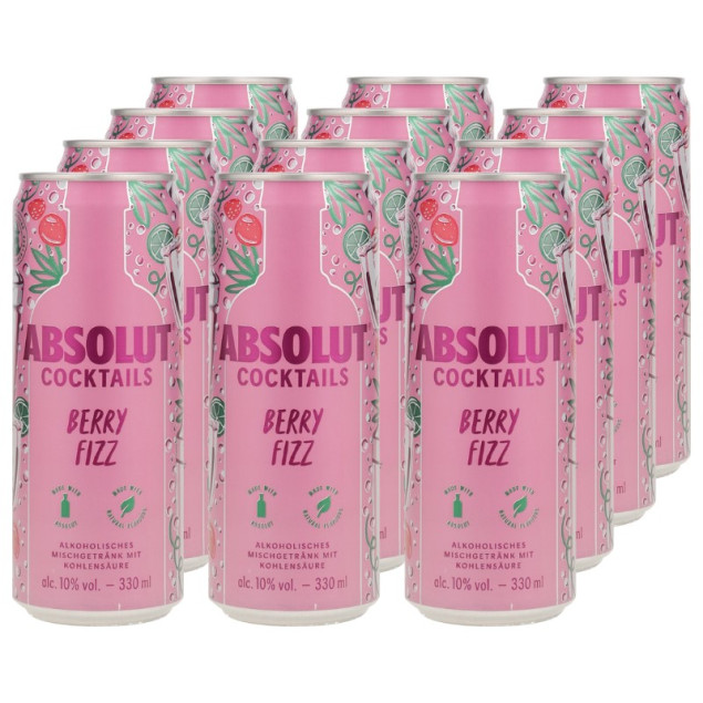 Absolut Berry Fizz Cocktail Dose 12x 0,33 L 10% vol