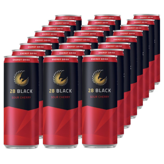 28 BLACK Sour Cherry Energy Drink 24x 0,25 L
