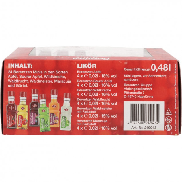 Berentzen Mini's Gürtel – 24x 0,02 L fruchtige Partyshots (0,48 L, 15-18 % vol.)