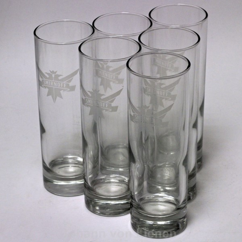 6 x Smirnoff Glas Longdrinkglas