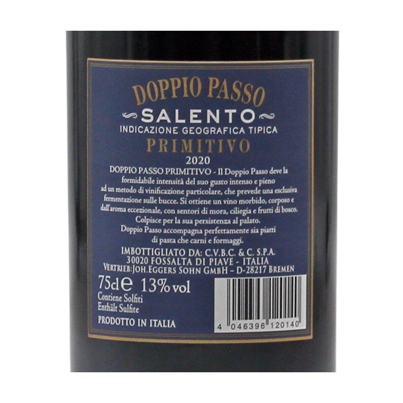 Doppio Passo Primitivo Salento IGT 0,75 L 13% vol Doppio Passo Primitivo Salento IGT 0,75 L 13% vol
