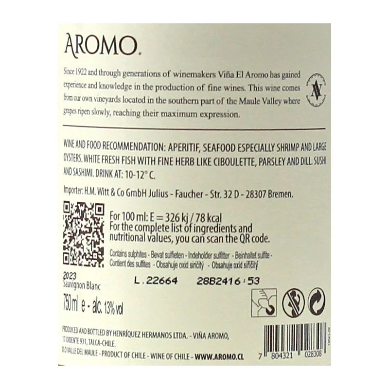 Aromo Sauvignon Blanc 0,75 L 13%vol