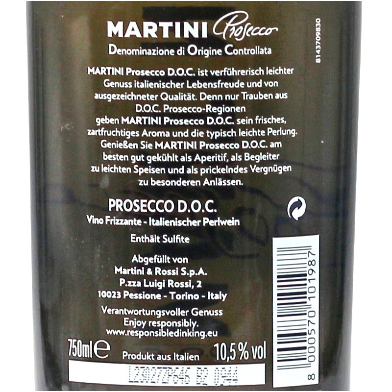 Martini Prosecco Frizzante DOC 0,75 L 10,5 % vol