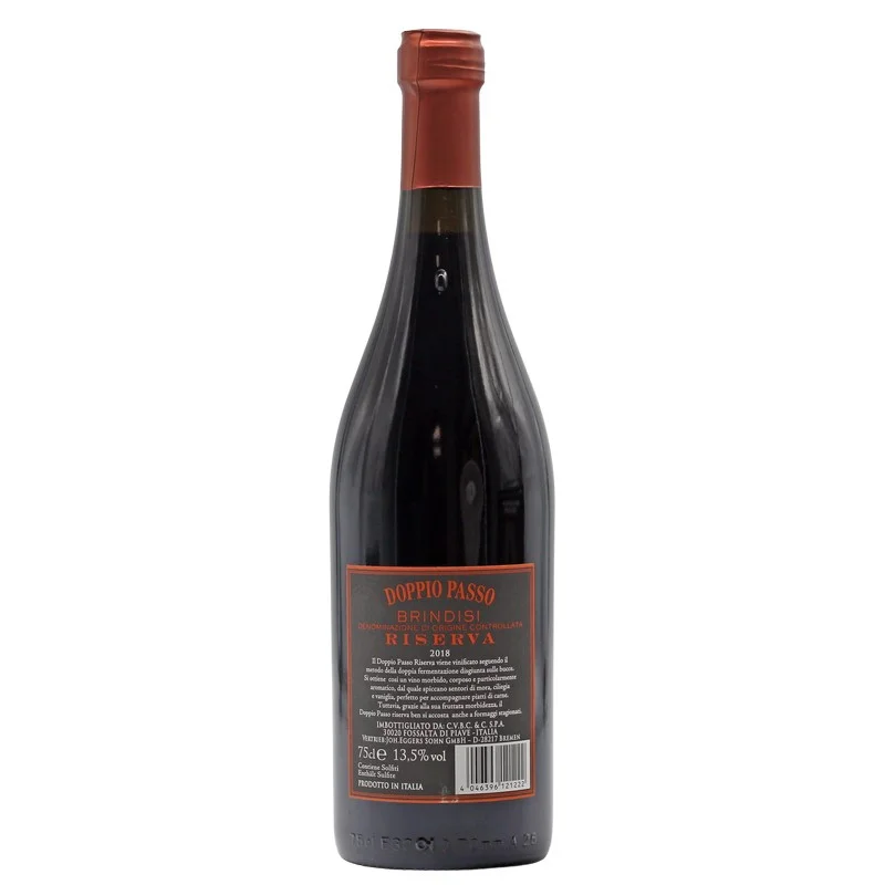 Doppio Passo Riserva Brindisi 0,75 L 13,5% vol Doppio Passo Riserva Brindisi 0,75 L 13,5% vol