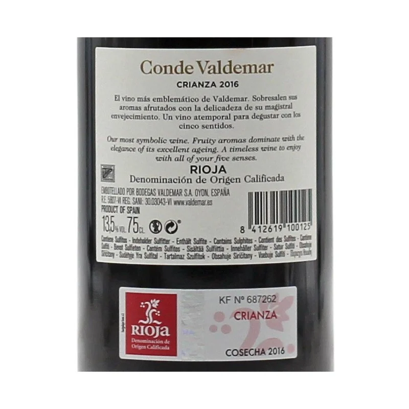 Conde Valdemar Crianza 0,75 L 13,5% vol Conde Valdemar Crianza 0,75 L 13,5% vol