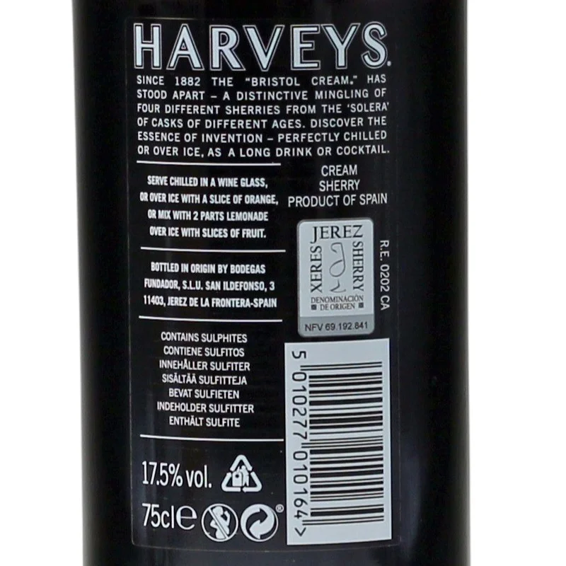 Harveys Bristol Cream Sherry 0,75 L 17,5% vol Harveys Bristol Cream Sherry 0,75 L 17,5% vol