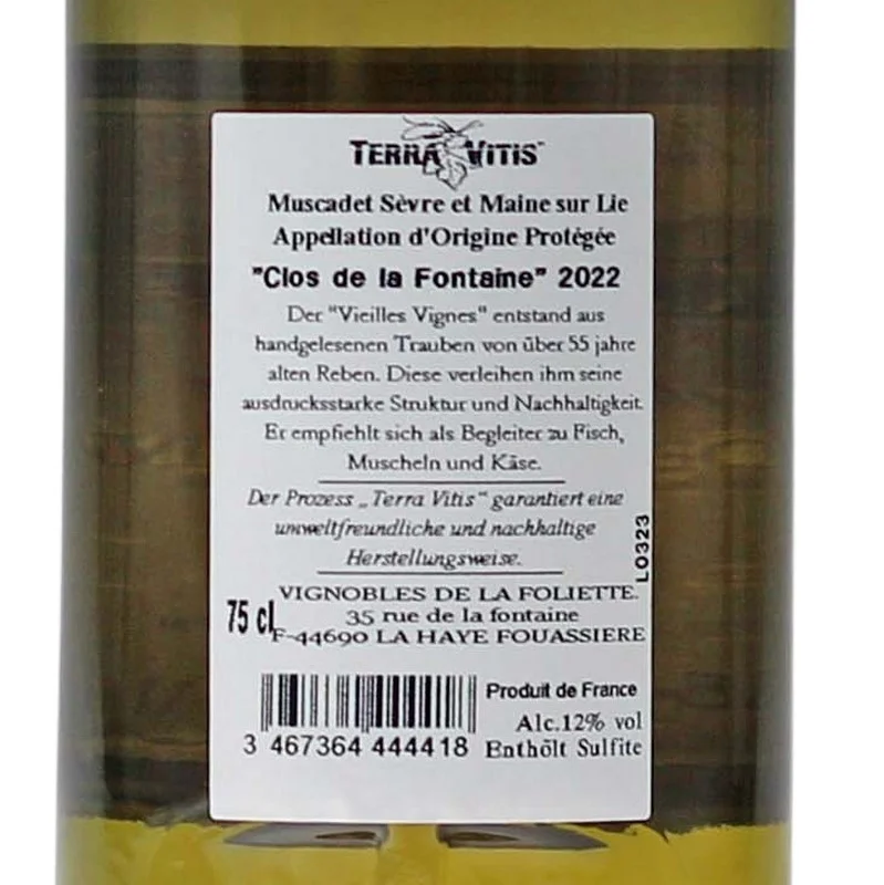 Clos de la Fontaine Muscadet Sèvre et Maine Sur Lie Clos de la Fontaine Muscadet Sèvre et Maine Sur Lie