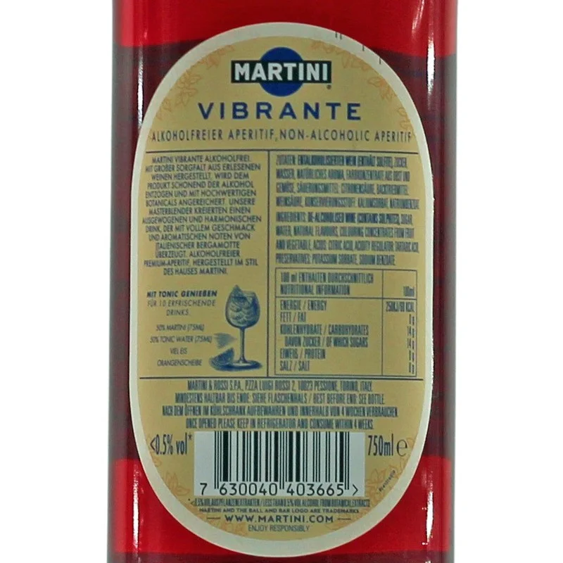 Martini Vibrante Aperitif alkoholfrei 0,75 L Martini Vibrante Aperitif alkoholfrei 0,75 L