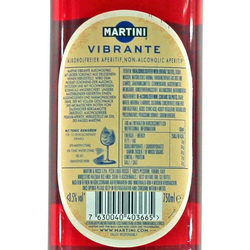 Martini Vibrante Aperitif alkoholfrei 0,75 L Martini Vibrante Aperitif alkoholfrei 0,75 L
