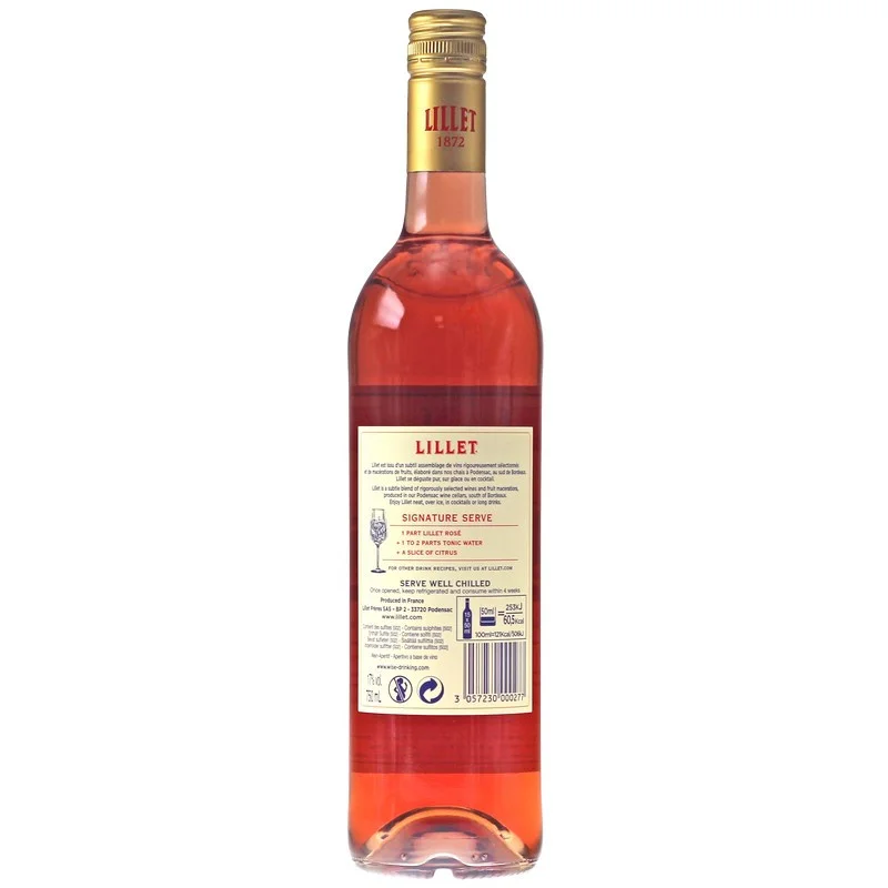 Lillet Rose Aperitif 0,75 L 17% vol Lillet Rose Aperitif 0,75 L 17% vol