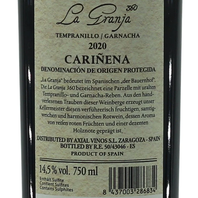 La Granja 360° Tempranillo Garnacha 0,75 L 13,5% vol La Granja 360° Tempranillo Garnacha 0,75 L 13,5% vol