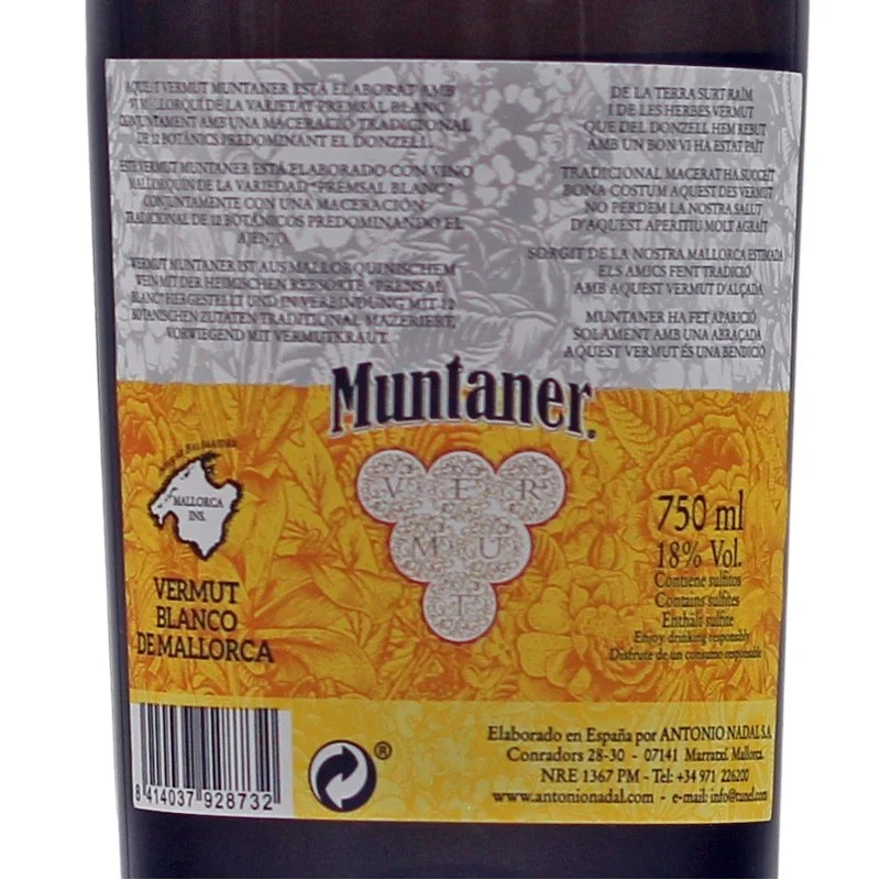 Muntaner Vermut Bianco 0,75 L 18% vol Muntaner Vermut Bianco 0,75 L 18% vol