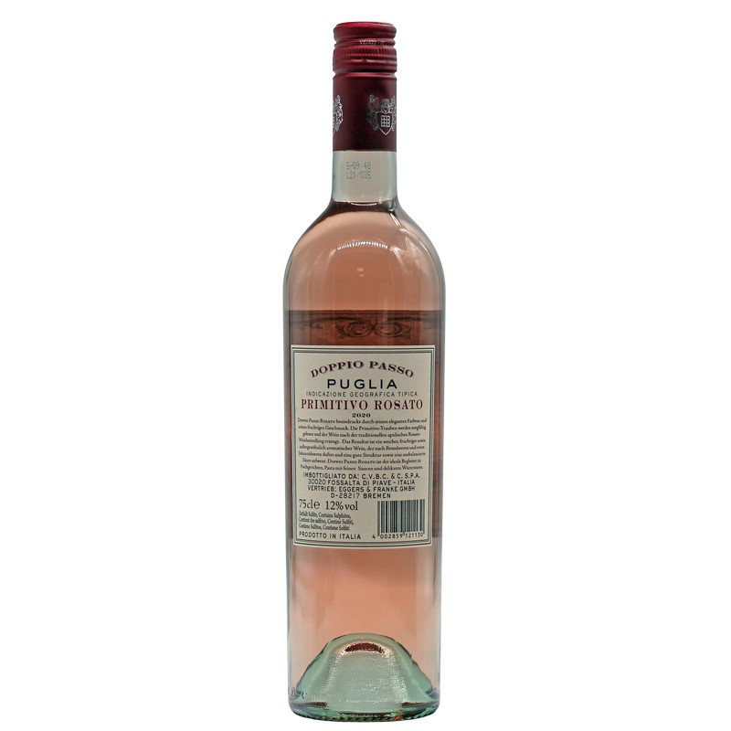 Doppio Passo Primitivo Rosato 0,75 L 12% vol Doppio Passo Primitivo Rosato 0,75 L 12% vol