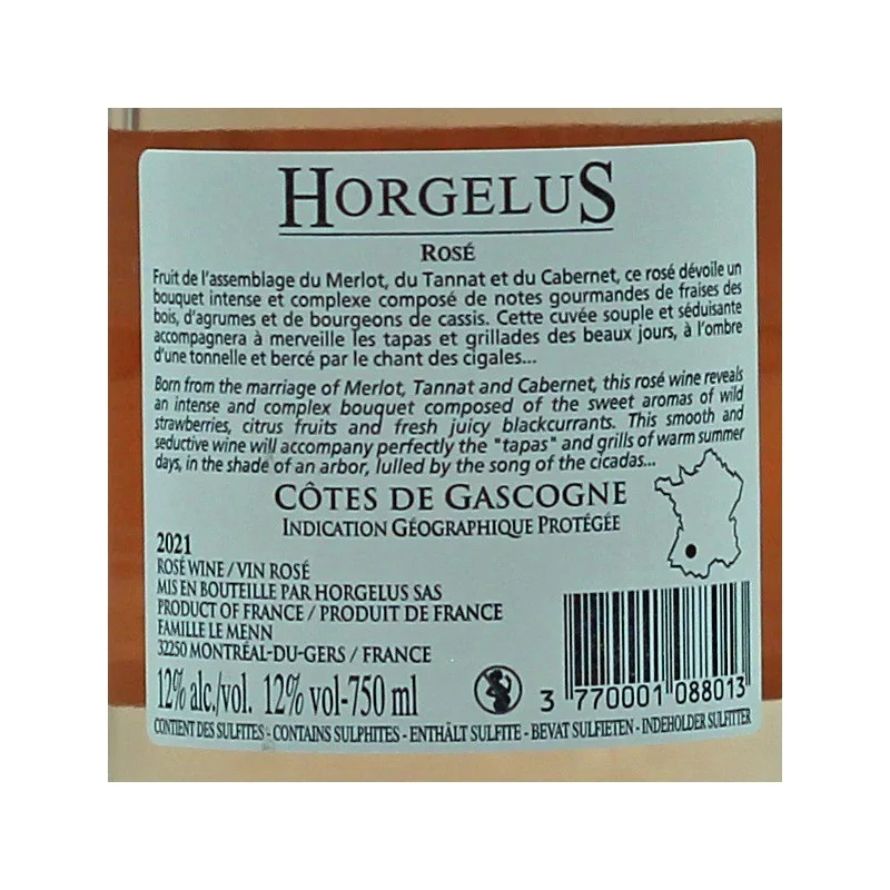 Domaine Horgelus Rose 0,75 L 11,5% vol Domaine Horgelus Rose 0,75 L 11,5% vol