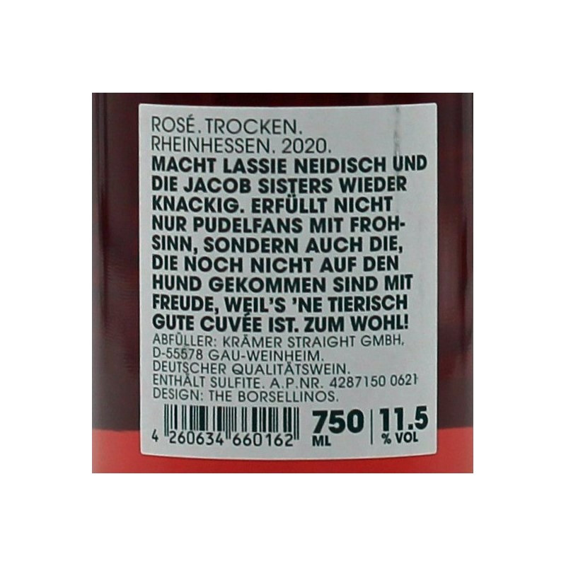 Tobias Krämer Pudelwohl Rose 0,75 L 11,5% vol Tobias Krämer Pudelwohl Rose 0,75 L 11,5% vol