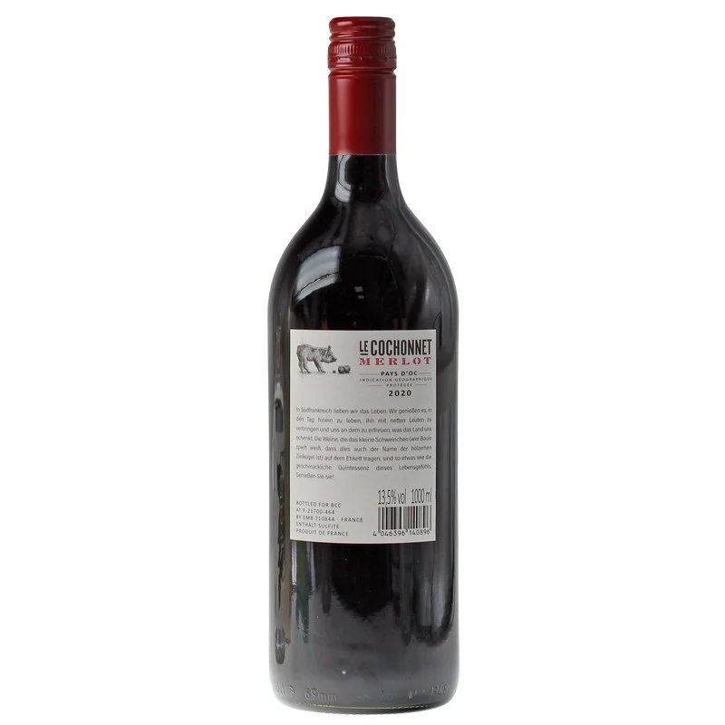 Le Cochonnet Merlot 1 Liter 13,5% vol Le Cochonnet Merlot 1 Liter 13,5% vol